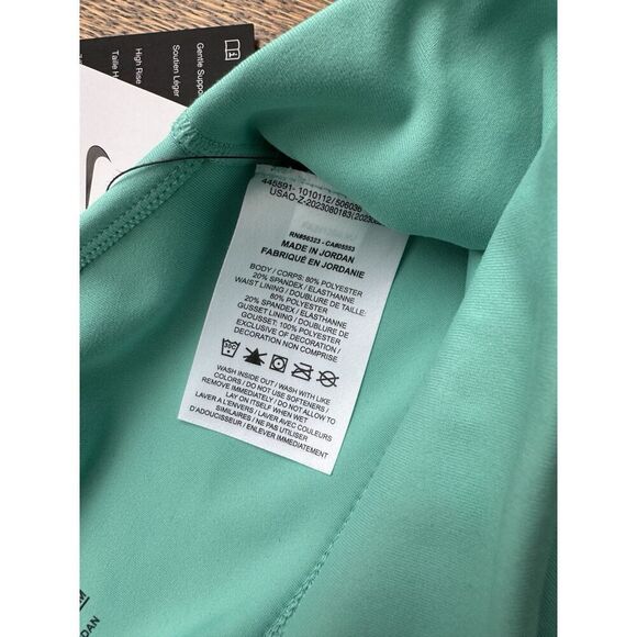 Nike One Dri-Fit Gentle Support High-Waisted 7/8 Leggings Size L Aqua FN3241-300 - Picture 3 of 8